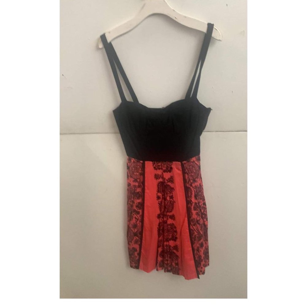 Anthropologie Eva Franco Mini Black&Red Spaghettistrap Dress